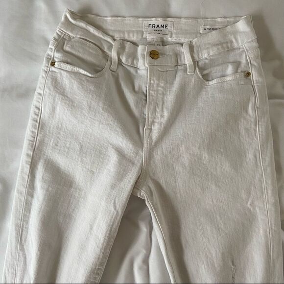 Frame Denim Le High Rise Skinny Crop White - Picture 9 of 10